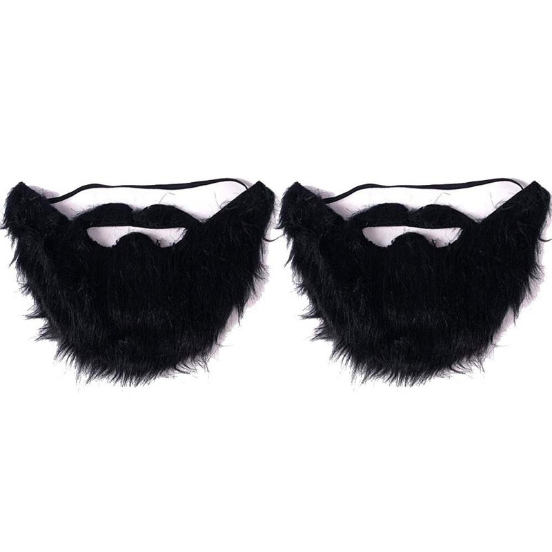 VIGUEUR Mustaches - 2PCS Costume Party Male Man Fake Beard Mustache Black